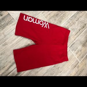 Red biker shorts